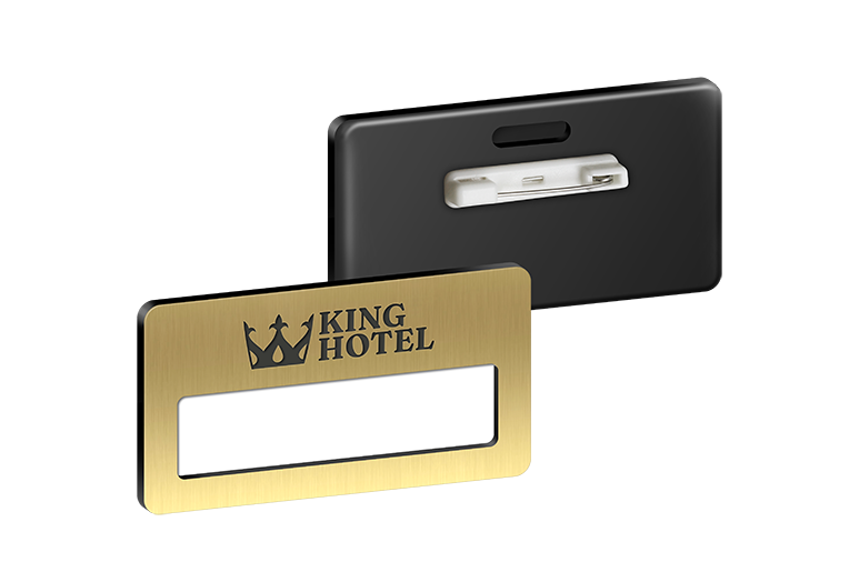 Identyfikatory grawerowane z okienkiem